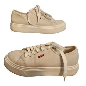Levi's Dakota Vegan Suede Low Top Sneaker Women's 9 Light Gray Casual Lace Up Sh
